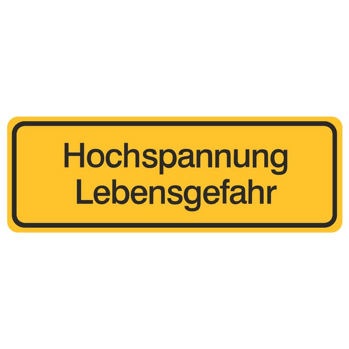 Hochspannung Lebensgefahr für den Großhandel von Blitzpfeil24 by Jahn Industrieschilder/Etiketten GmbH