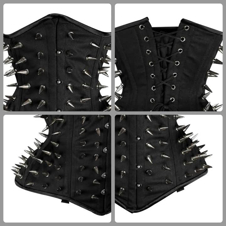 Attire Fashion Club - Wholesale Corset - Women's - Handmade Steampunk Underbust Corset - Cotton & Steel Boning