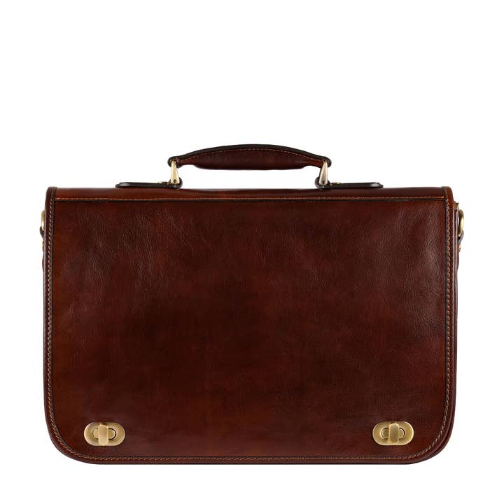 Time Resistance - Wholesale Laptop Bag - Unisex - Italian Leather Briefcase - Illusions