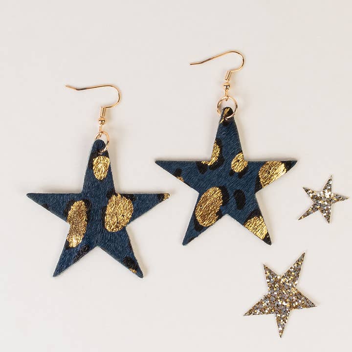Animal Print Star Earrings for wholesale by Your Fashion Wholesale