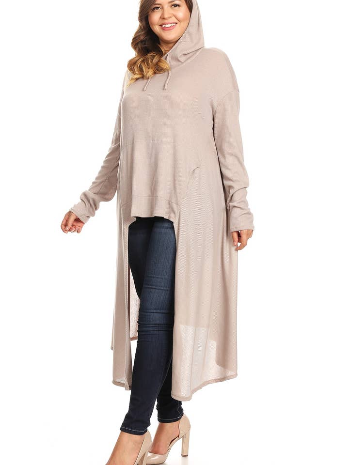 Gentle Looks Plus Size Hooded Sweater for wholesale by Lady Curvaceous