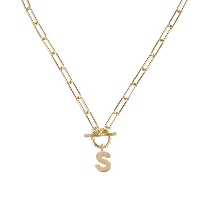 Toggle Initial Necklace in Gold for wholesale on Faire31