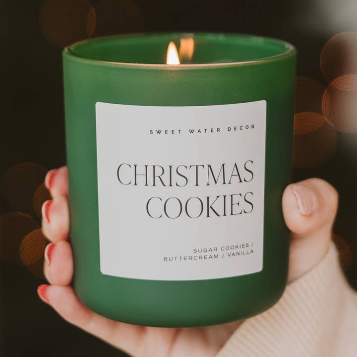 Sweet Water Decor duftlys med julecookies, 15 oz soyavoks i mat glas - boligindretning for engroshandel hos Sweet Water Decor