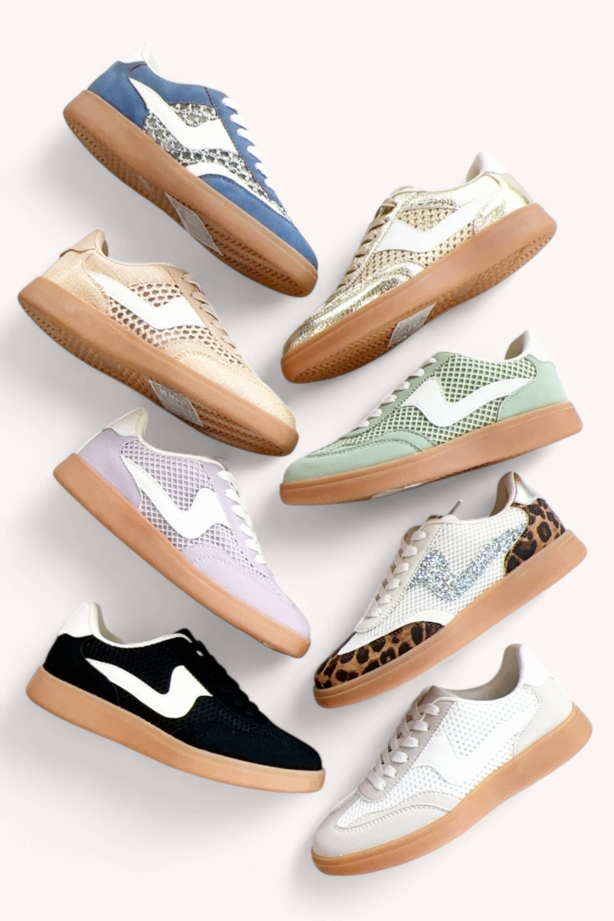 CCOCCI - Wholesale Lifestyle Sneakers - Women's - MODERN-19 WAVY SWOOSH STRIPE DESIGN COURT SNEAKERS3