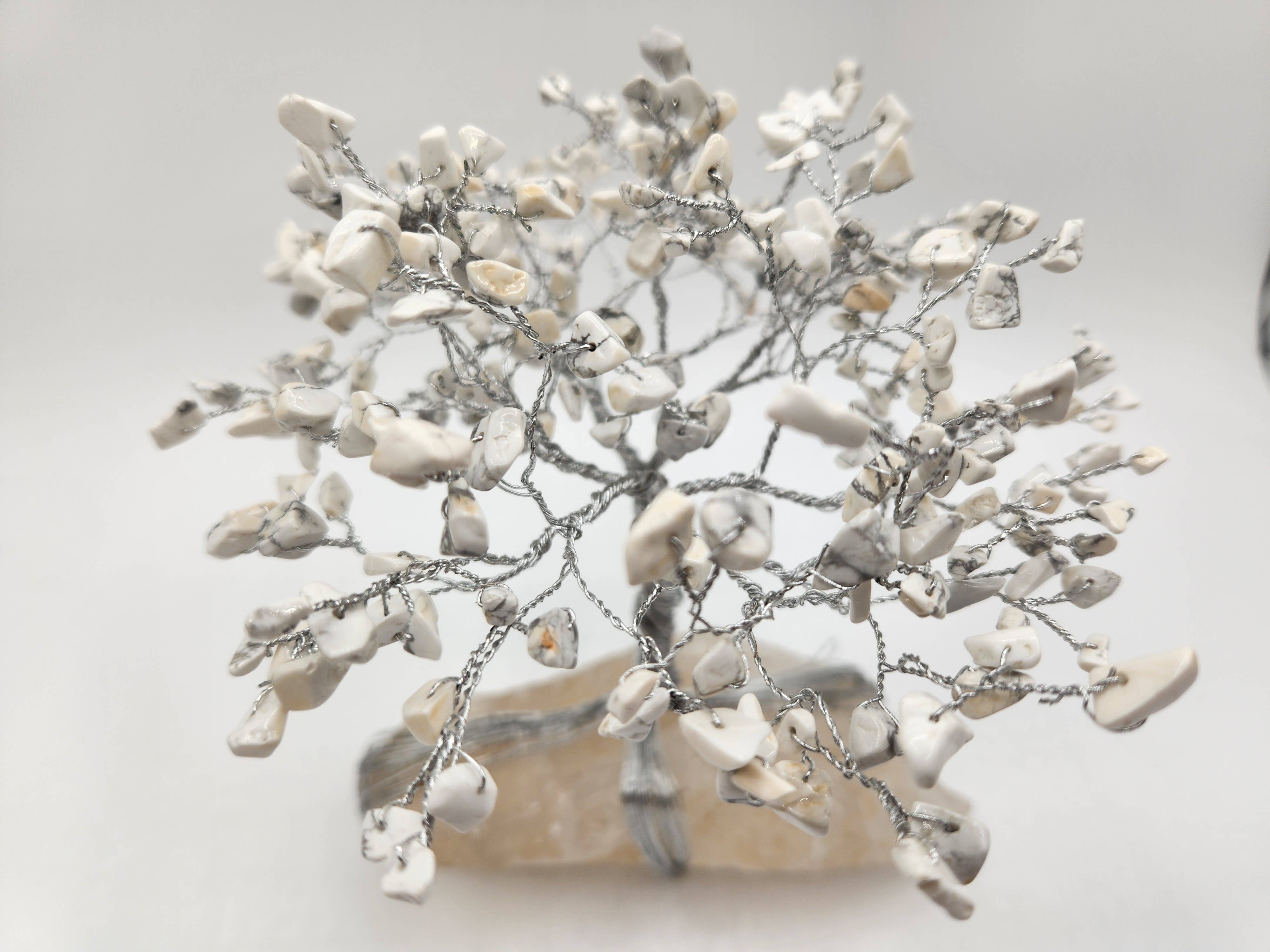 Meraki Gemstones - Wholesale Spiritual Stone/Crystal - Gemstone Tree-White Howlite with Clear Quartz w/Silver Wire3