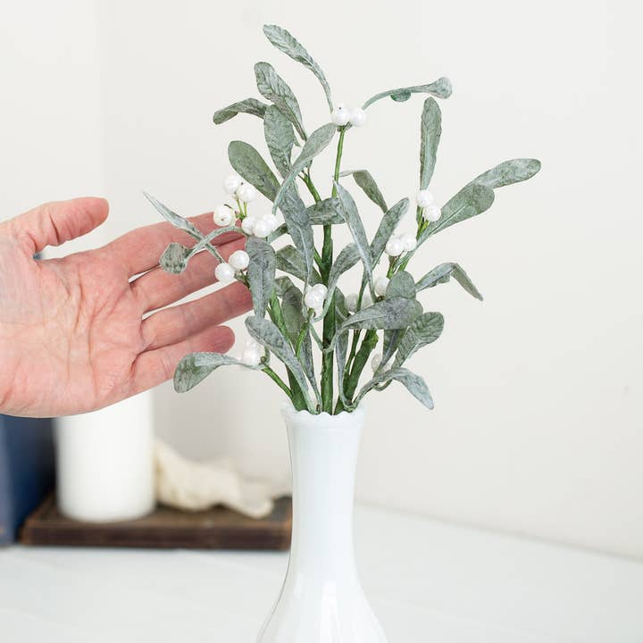 Factory Direct Craft - Wholesale Artificial Flowers - Artificial Mistletoe Stem for Christmas Holiday Decorations2