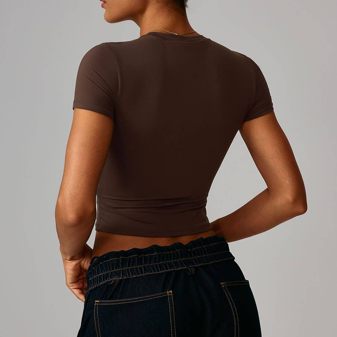 Sodalemon - Wholesale Athletic Top - Women's - Women Slim-Fit Quick-Dry Round-Neck Yoga T-Shirt8