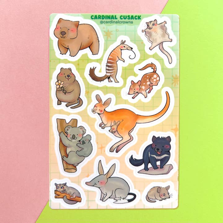Marsupial Mascot Stickers for wholesale by cardinalcrowns