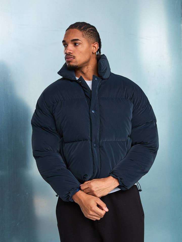 Mens Premium Cropped Puffer Coat Jacket for wholesale by PremiumDenim