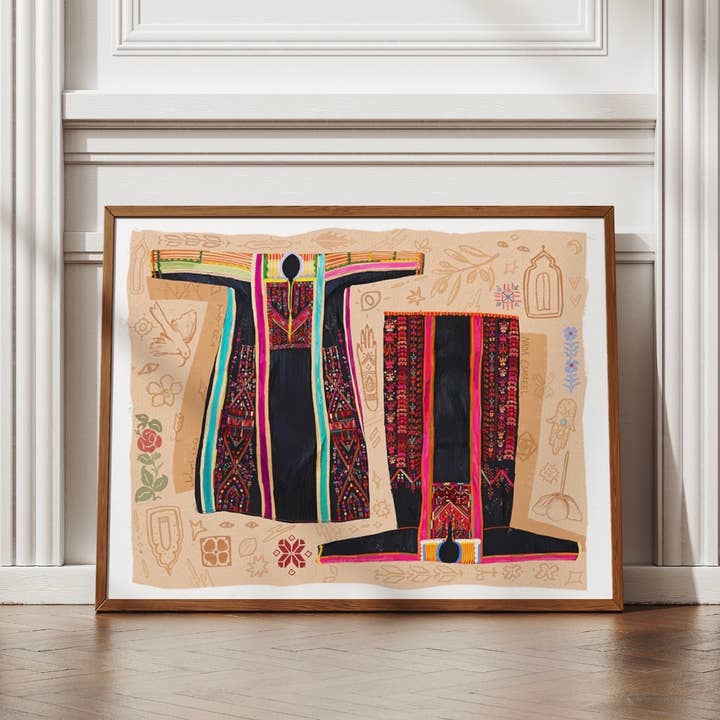 Nada's Ink - Wholesale Art Print - Palestinian Tatreez Dresses Art Print | Palestine2