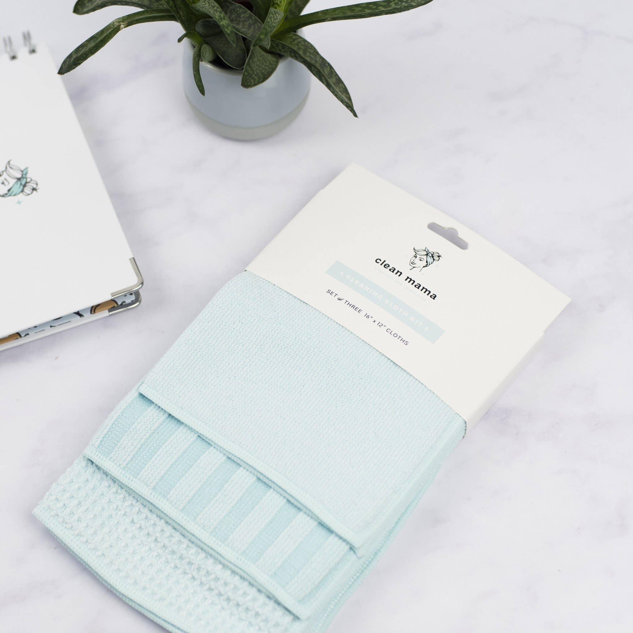 KAF Home - Vente Torchon - Ensemble de 3 chiffons de nettoyage Clean Mama6