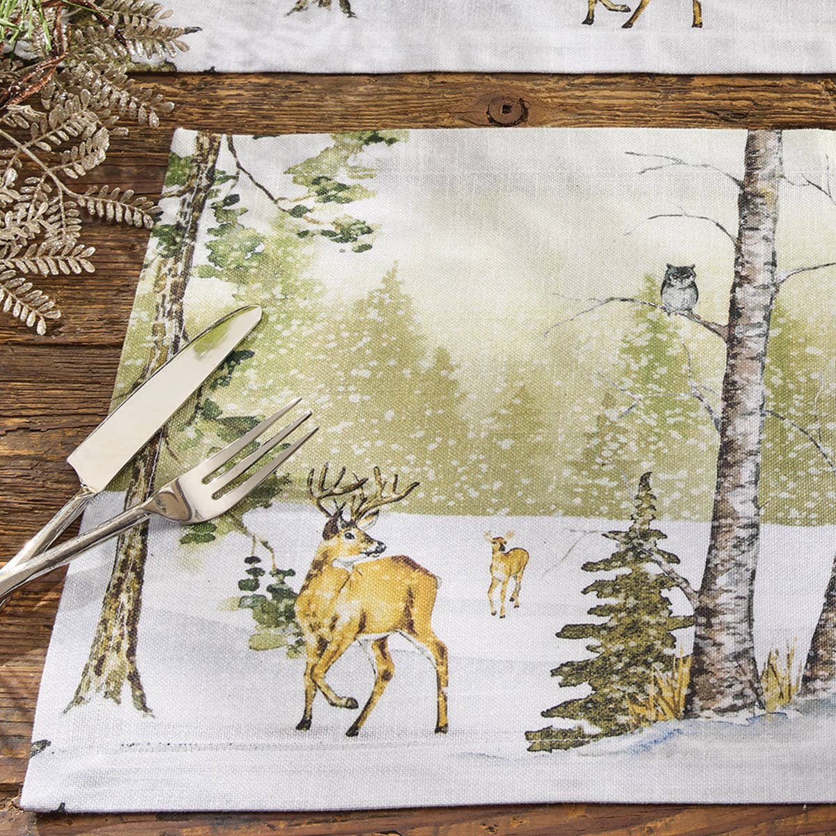 Park Designs - Venta al por mayor Manteles individuales - Mantel de Invierno del Bosque4