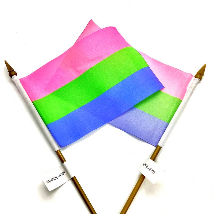 The QUILTBAG - Wholesale Flag - Polysexual Pride Flag, Small (4” x 6”)