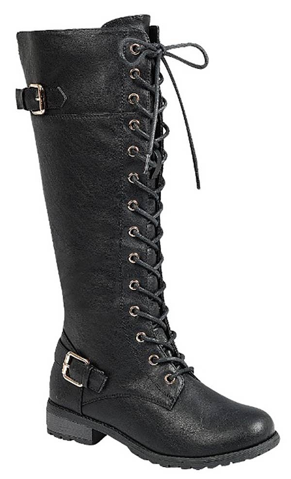 Stella Shoes – wholesale Stövlar - Dam – kn-mango-27 SPÄNNE SNÖRADE KNÄHÖGA STÖVLAR0