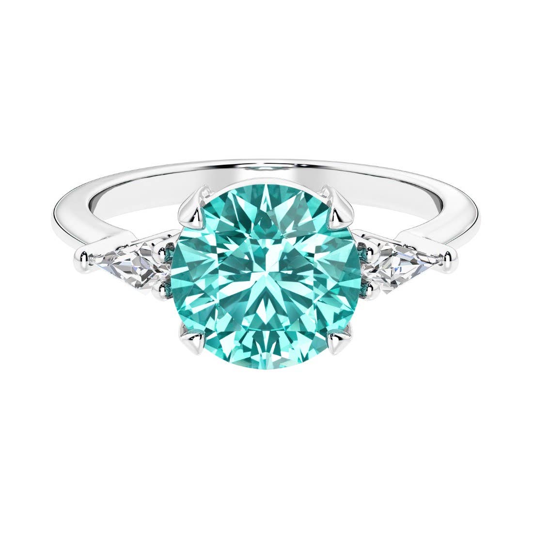 DV Custom Jewelry USA - Wholesale Multi-Stone Ring - 14k Gold 2.5 Ct Paraiba Tourmaline & Kite Diamond Ring3