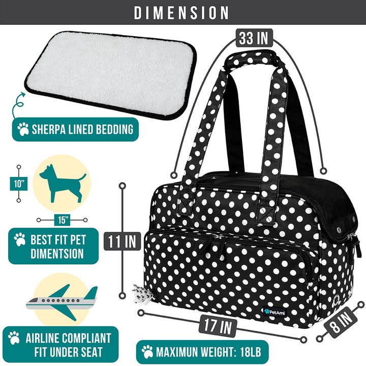 PetAmi - Wholesale Pet carrier – Cat/dog - Premium Handbag Purse Pet Carrier5
