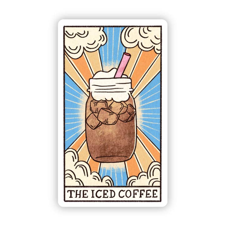 Big Moods - Wholesale Sticker - "The Iced Coffee" Tarot Card Sticker0
