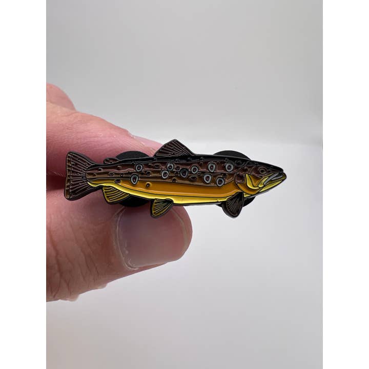 Brown Trout - Fish Pin with Gift Box for wholesale by Hooked Pins