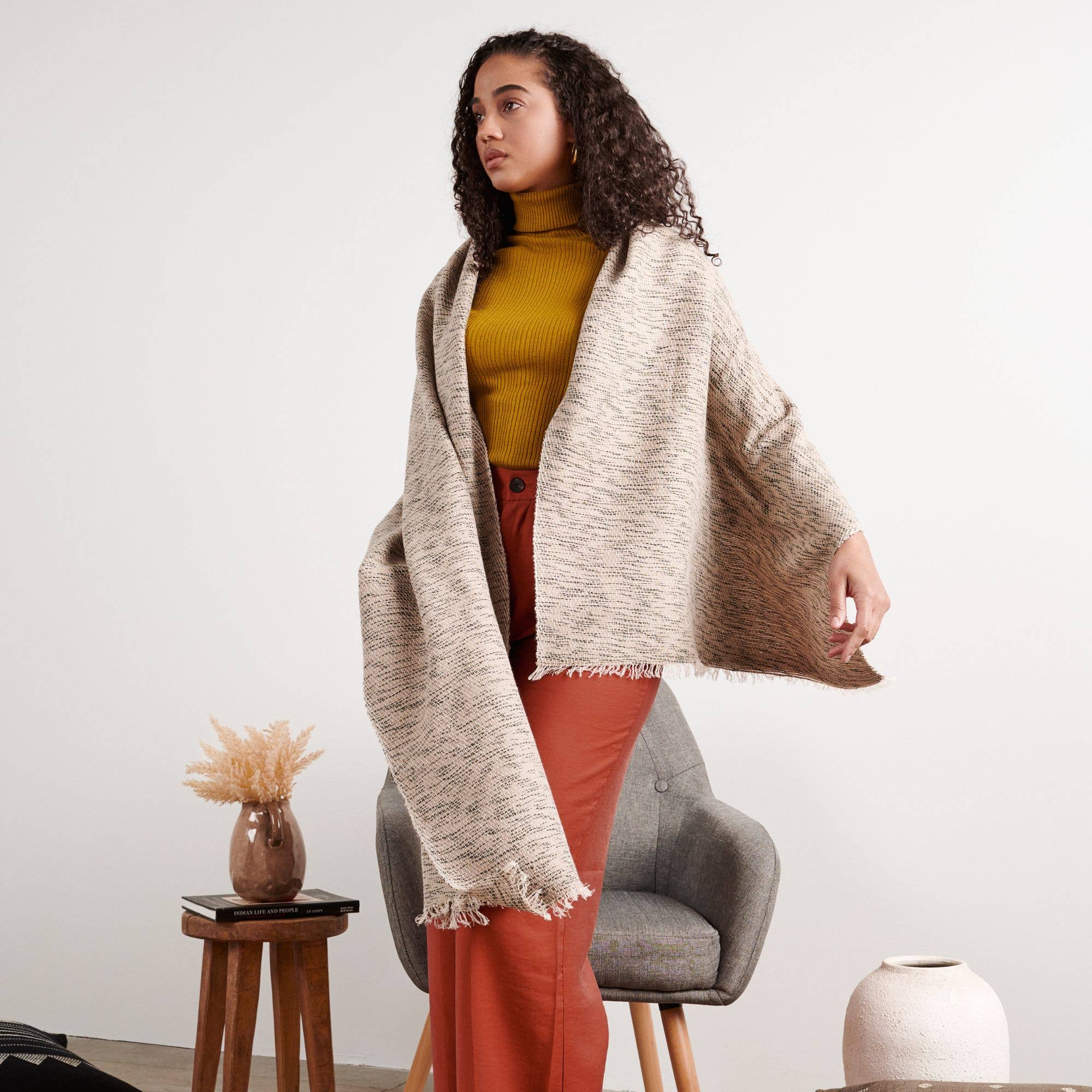 Variously – Engroshandel Tørklæde - Dame – Skovnat Cashmere Håndvævet Moderne Kunsthåndværker Tørklæde6