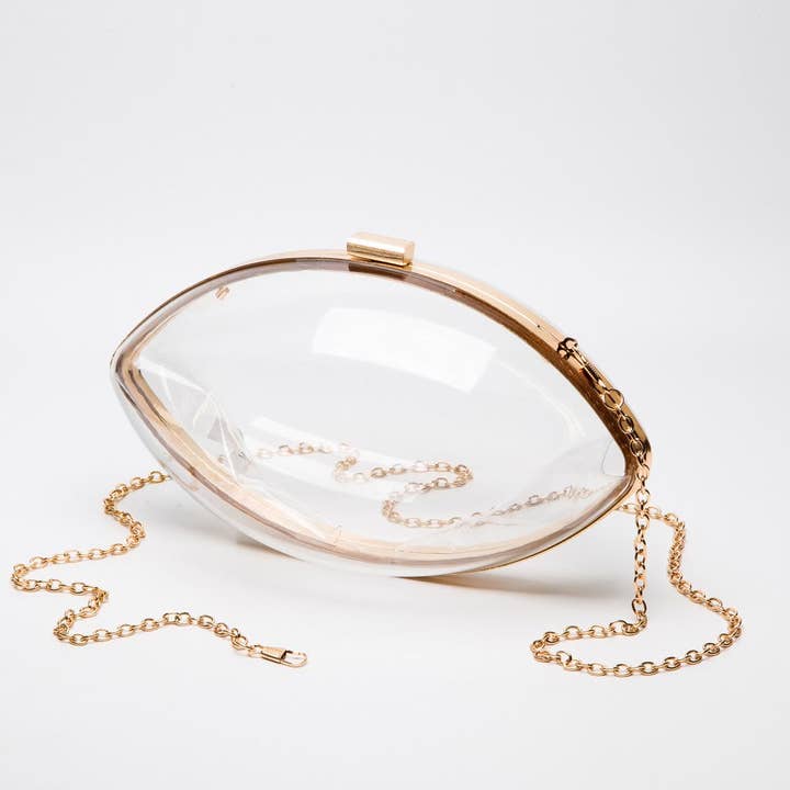 Game Day Football Style Clear Crossbody Bag for wholesale by Queens Designs