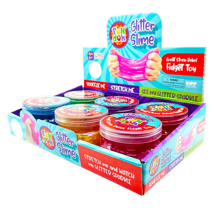 Novelty Brands - Wholesale Retailer Display - Kids & Baby - SO MUCH FUN! FUN-DOH GLITTER SLIME 6 PIECE DISPLAY
