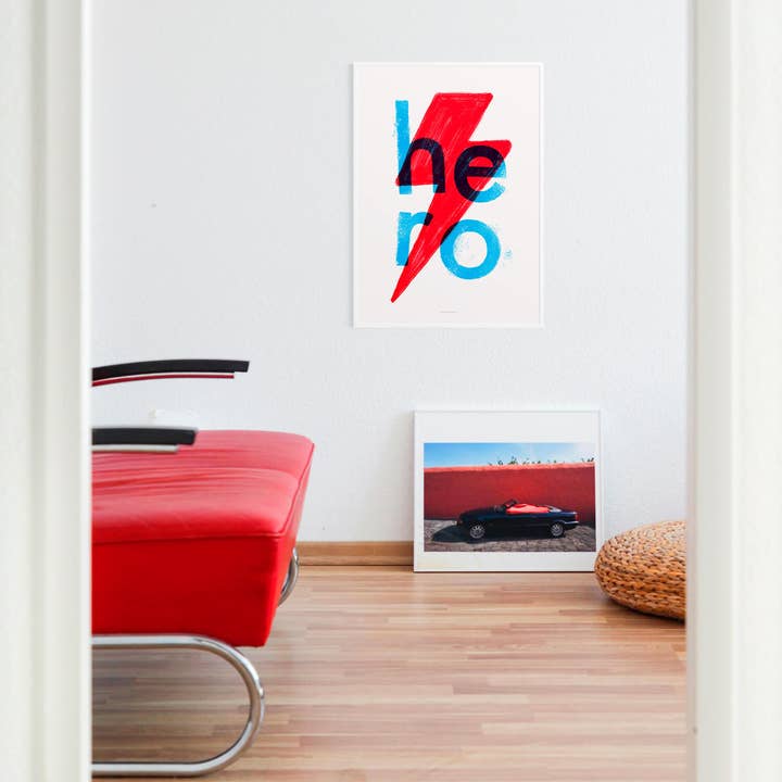 Just Cool Design - Wholesale Art Print - Hero | A4–A3 Bold Two-Color Typography Print3