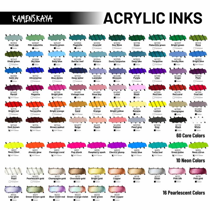 KAMENSKAYA - Wholesale Craft supplies - Neon acrylic ink W813 "Atomic glow"4