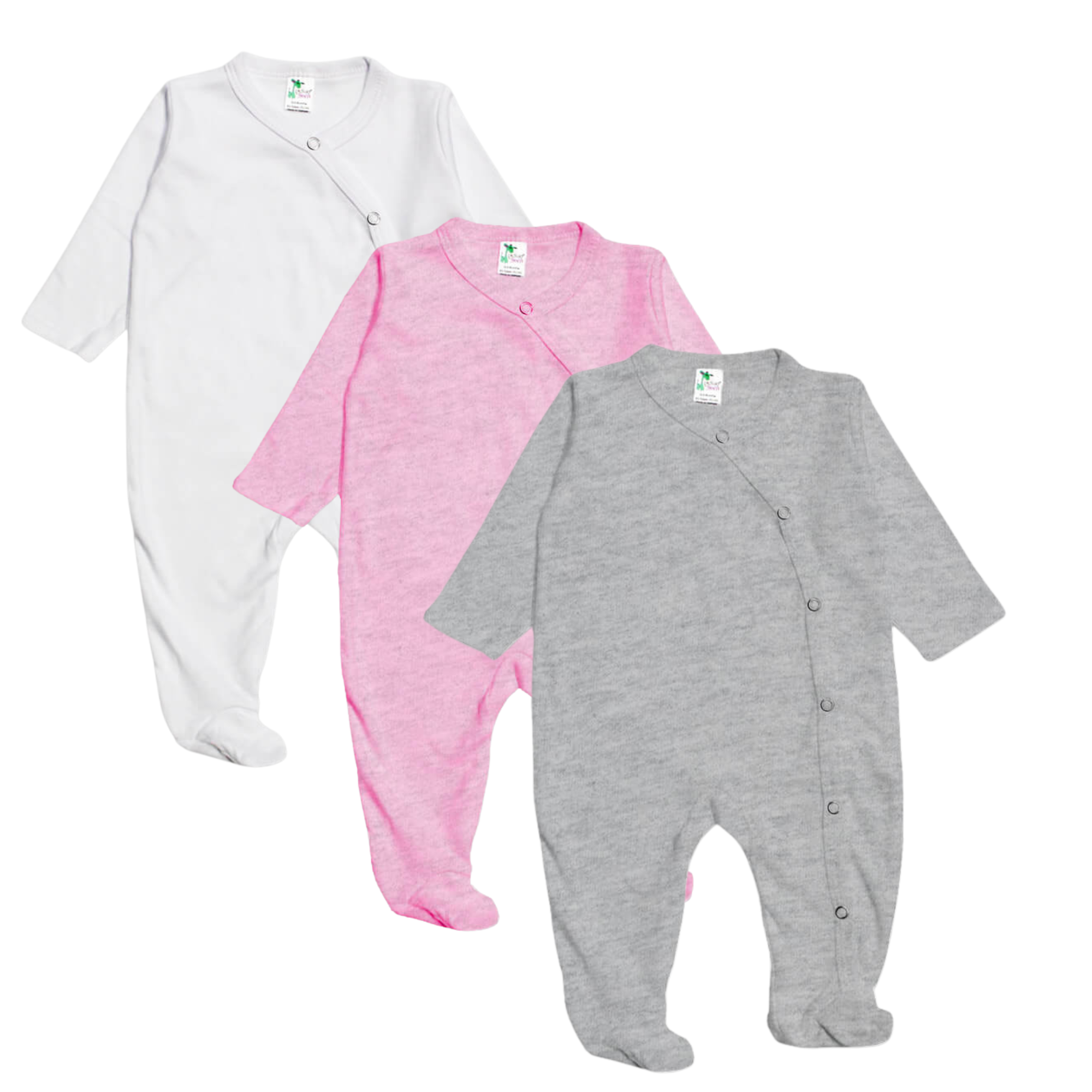 Blanc Pyjama grenouillère unisexe pour bébé avec ouverture devant - tailles ouvertes en vente sur Faire2