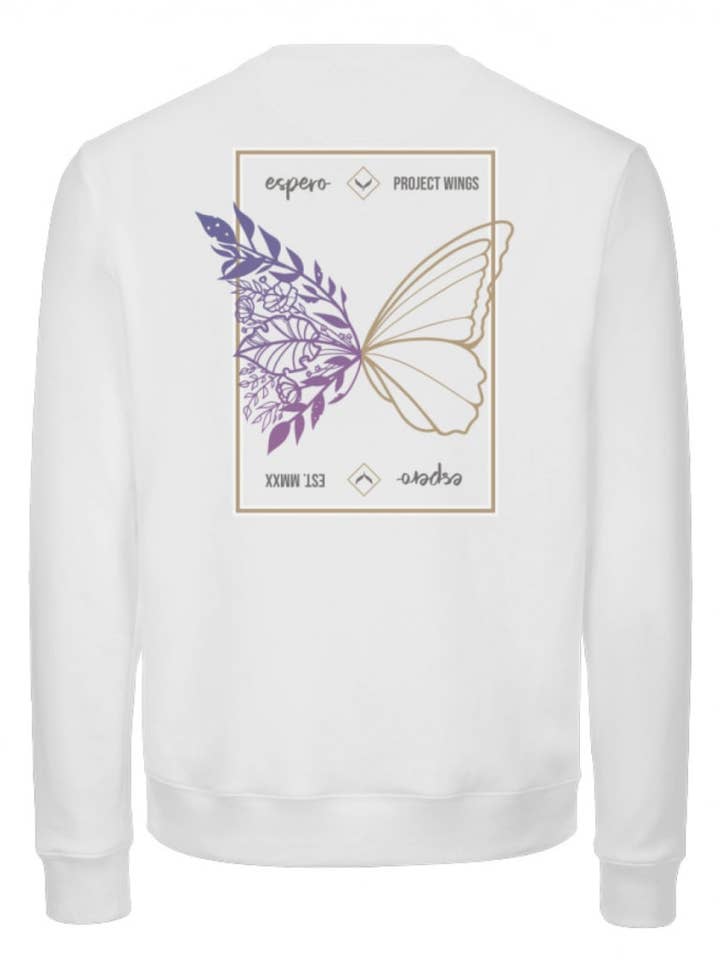 Sweater Wings Flow blanc avec impression au dos pour la vente par espero