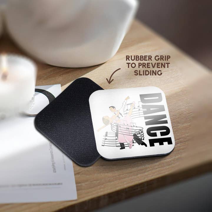 3dRose - Wholesale Coasters - 3dRose, Dance partners dancing wrapped in music, for the love of Dance., Coaster10