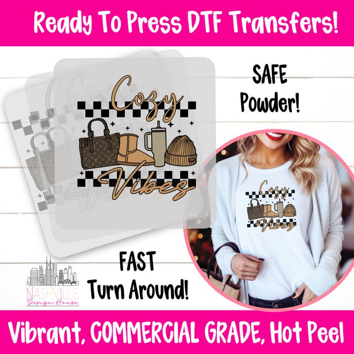 Nashville Design House - Wholesale Sublimation Transfer - Cozy Winter Vibes DTF Transfer – Bougie Winter Design1
