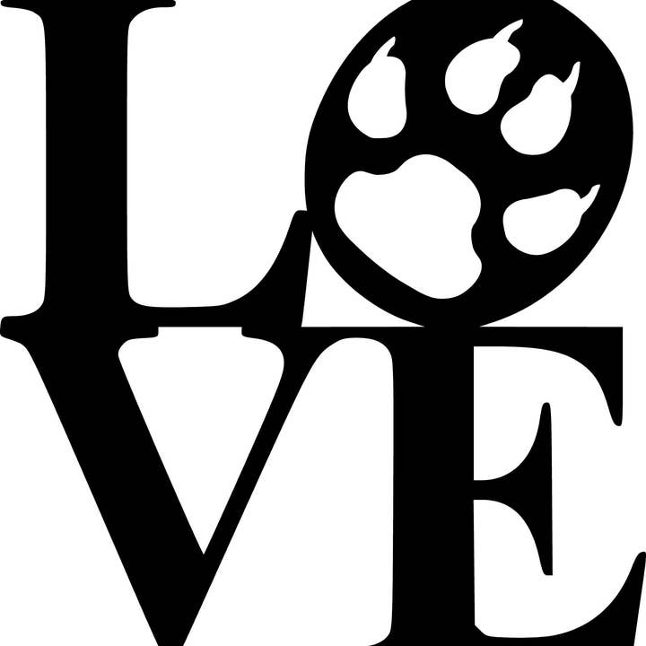 Love PawPrint Sign for wholesale by Sea Biscuit Metal Designs