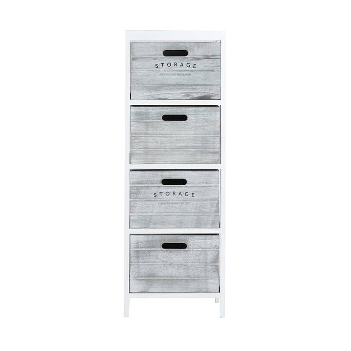 Soure Chest of Drawers Made of Gray Paulownia Wood 32X27X91cm for wholesale by B&B
