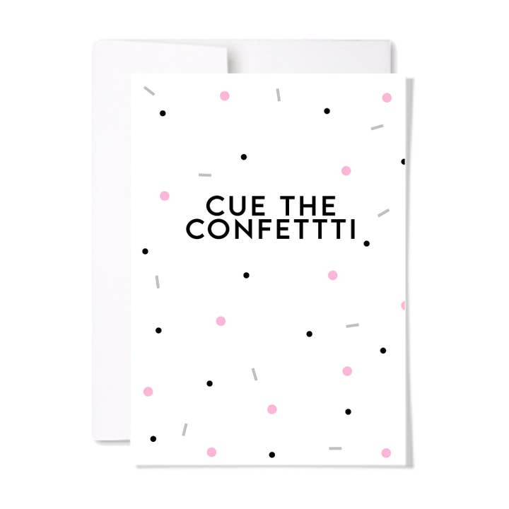 Cue the Confetti Card for wholesale by paperscript