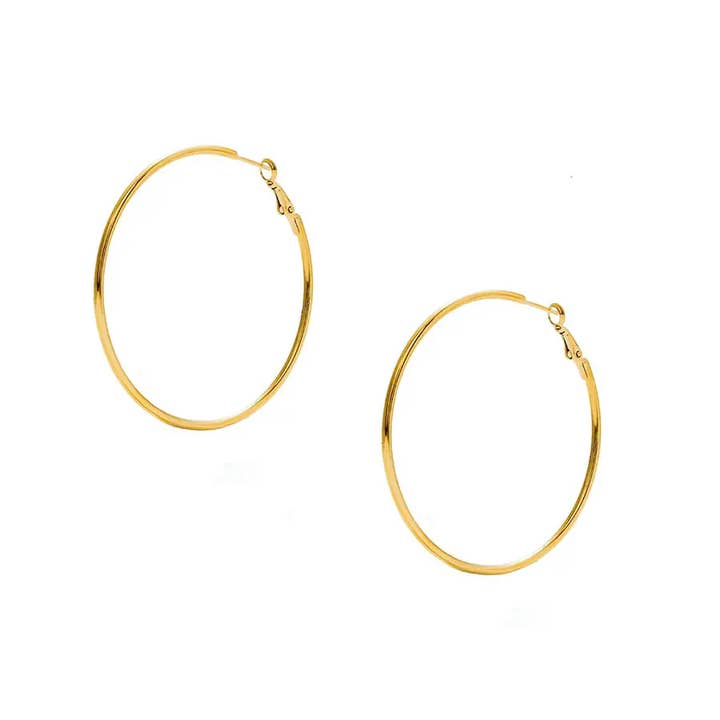 LOUIZ - Wholesale - Gold hoops 6 cm