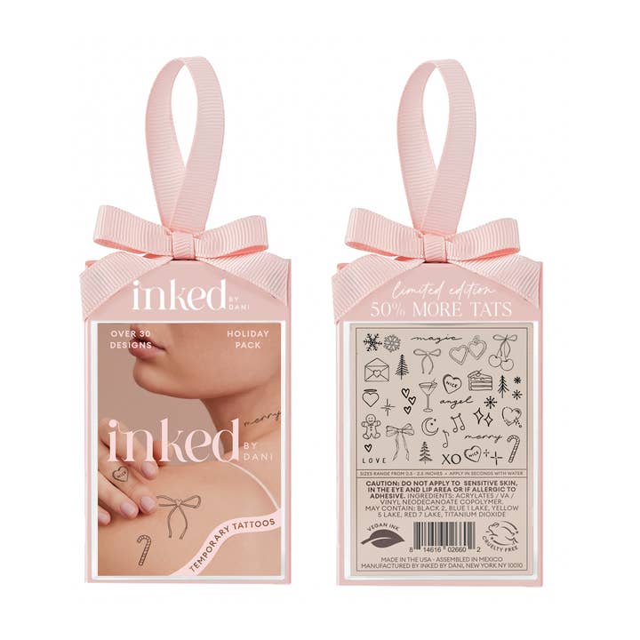INKED by Dani - Wholesale Temporary Tattoo - Holiday Ornament Temporary Tattoo Pack