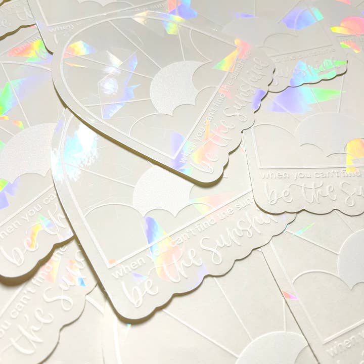 Wildflower Lettering – Suncatcher por atacado – Adesivo Rainbow Suncatcher - Seja a luz do sol2