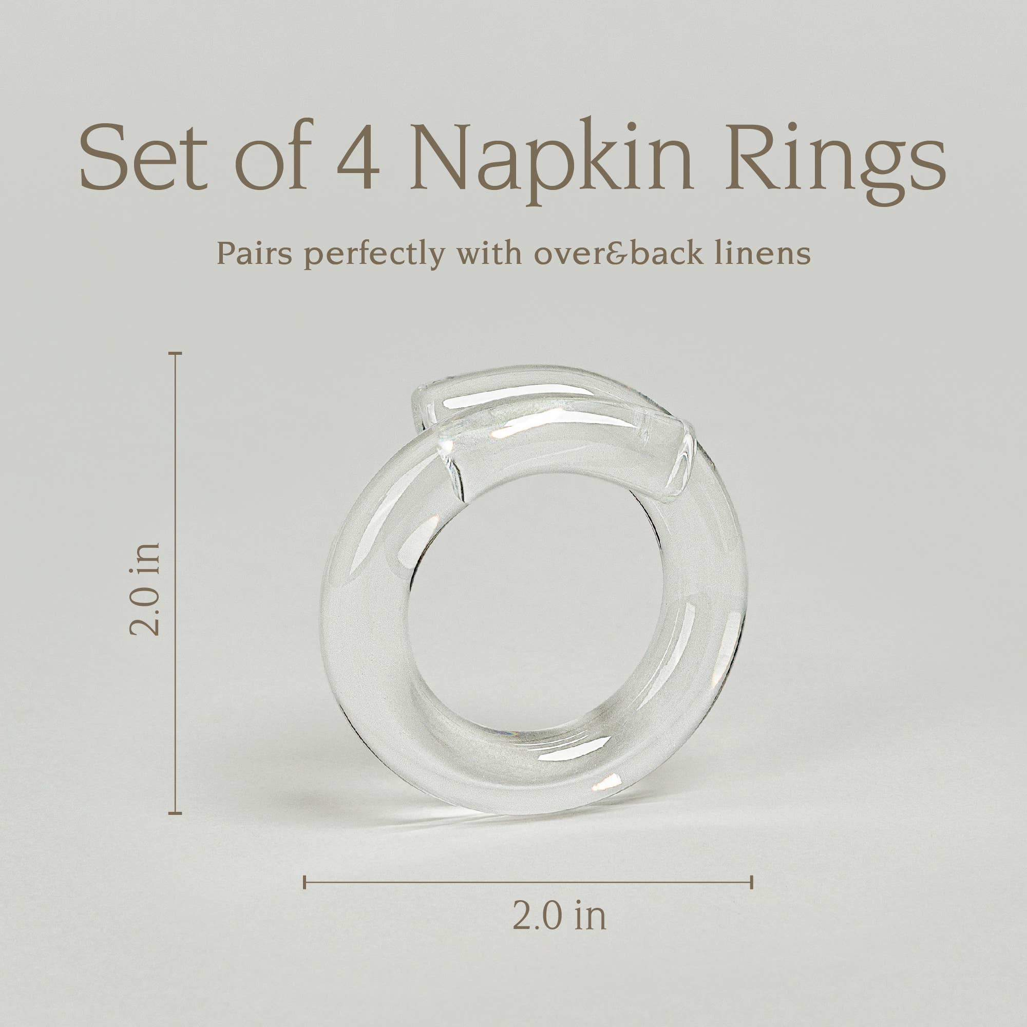 over&back - Wholesale Napkin Ring - Glass Napkin Rings – Hosting Essential – Set of 410