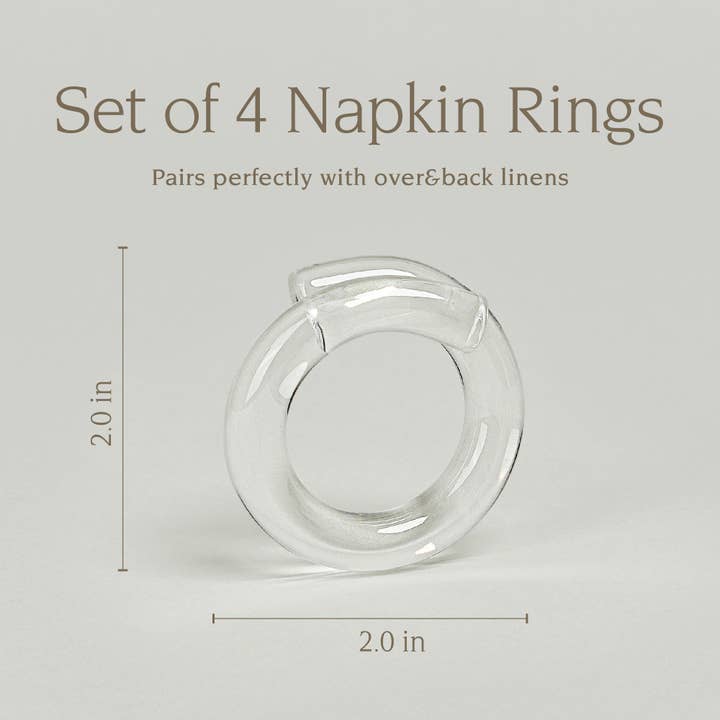 over&back - Wholesale Napkin Ring - Glass Napkin Rings – Hosting Essential – Set of 410