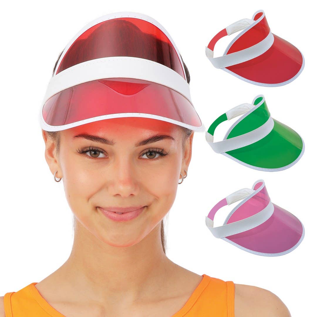 P'tit Clown - Wholesale Visor - Women's - Fluorescent Transparent Visor - Random Color - Adult0