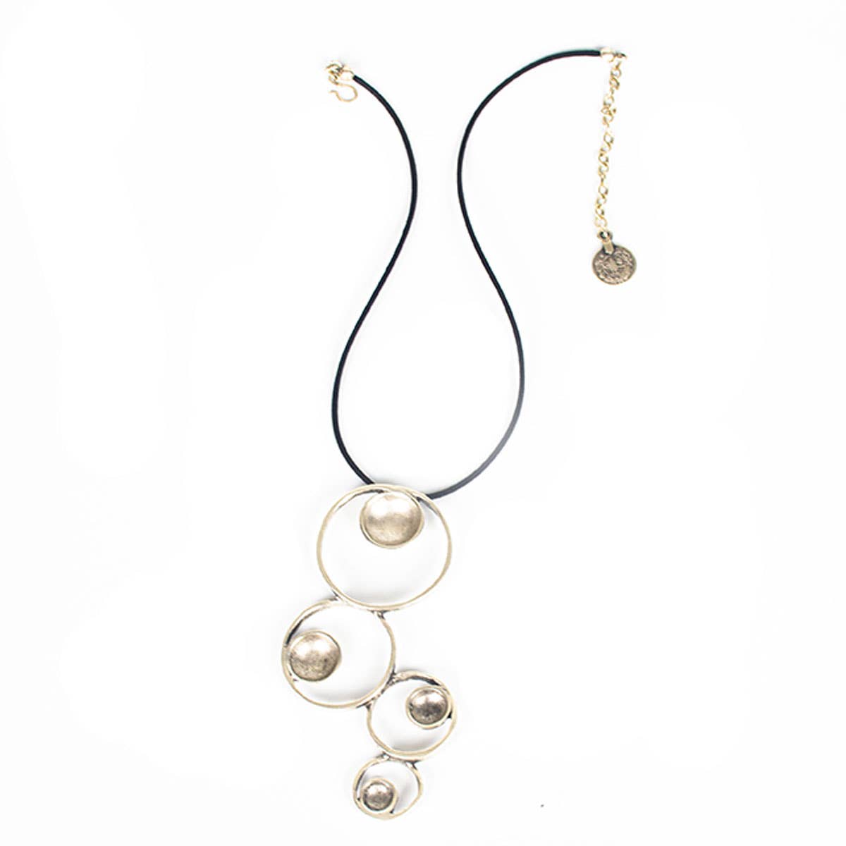 Silk Wool and Bijoux - Wholesale Pendant/Charm Necklace - "Rings of Love" silver plated Necklace0