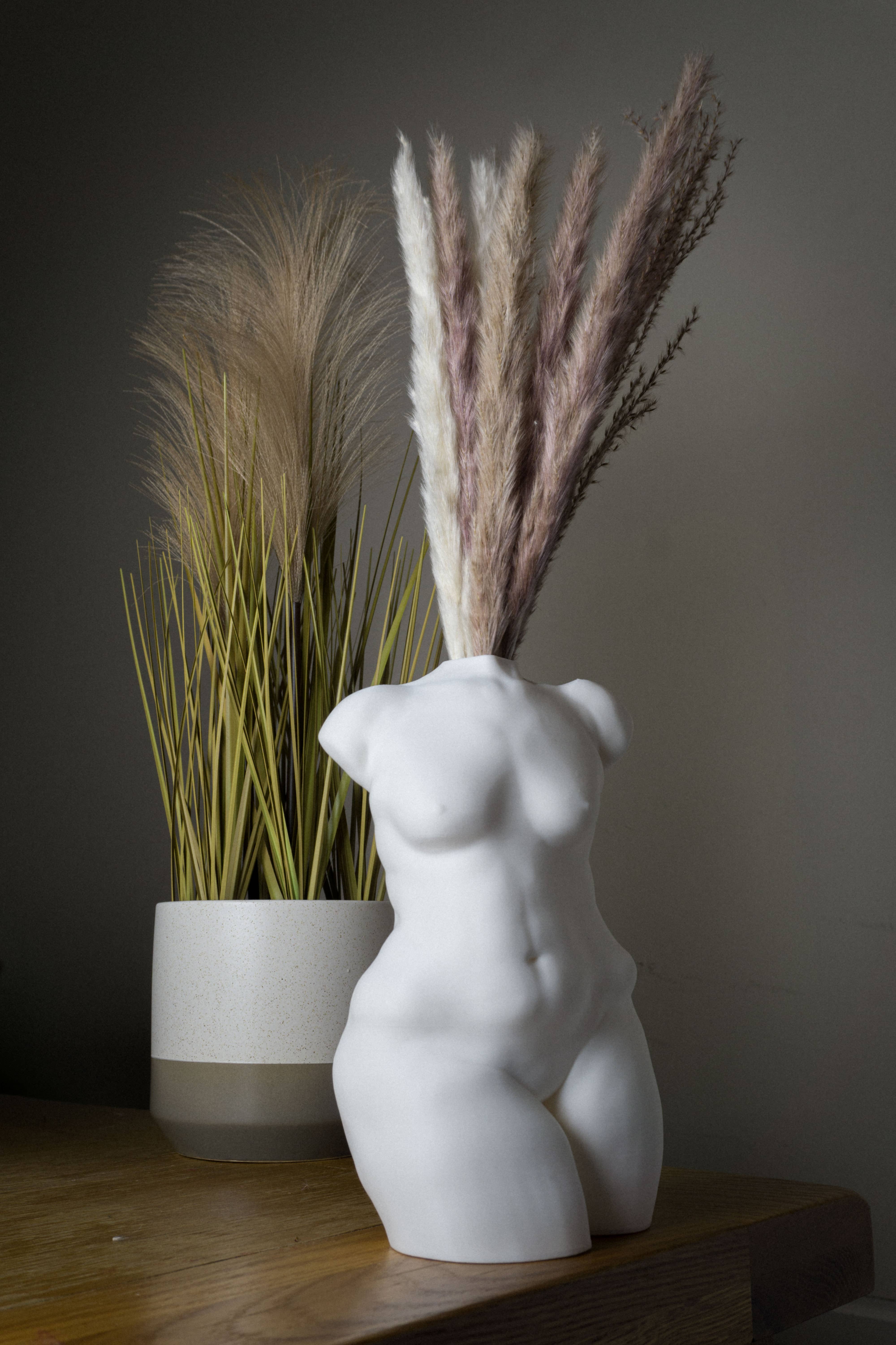 alterly – Engroshandel Vase – Kurvet Kvinde Figur Vase, Kvinde Krop - 3D Trykt, Hvid6