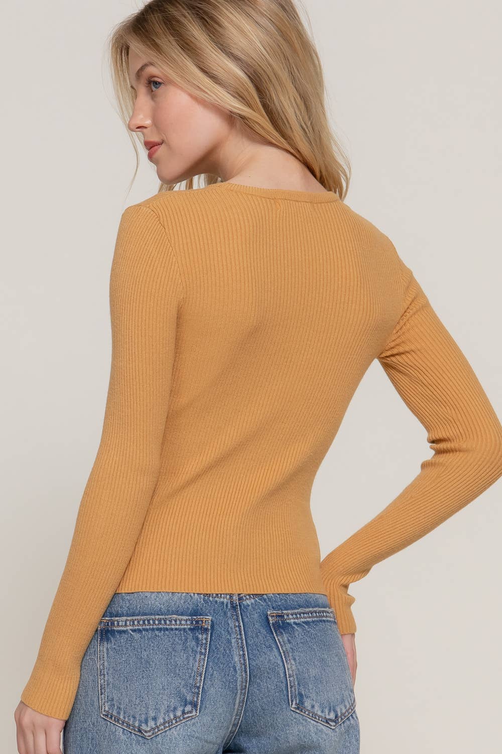 Active Basic | Active USA - Wholesale Knit Sweater - Women's - Long Sleeve Crew Neck Viscose Rib Sweater9