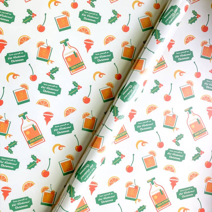 Bottlebrush Graphics - Wholesale Flat Wrap - NEW Old Fashioned Christmas holiday wrapping paper sheets! 2