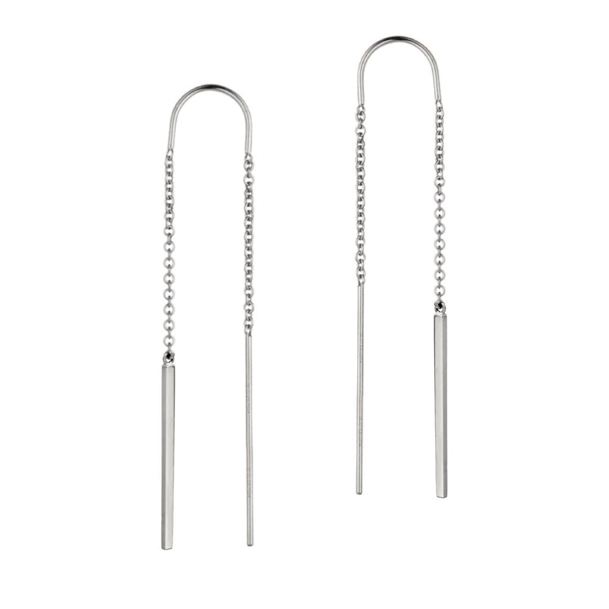 Something Silver – Engroshandel Hængeøreringe og creoløreringe – Firkantede Bar Drop Trådøreringe2