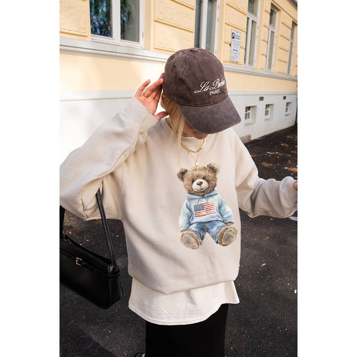 Illustrated Society - Wholesale Sweatshirt - Women's - JULY BEAR VINTAGE GRAPHIC SWEATSHIRTS1