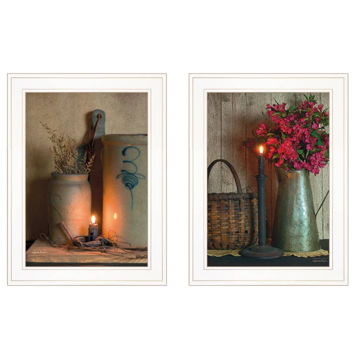 "Country Candlelight Collection" 2-Piece Vignette, for wholesale by Trendy Decor 4U