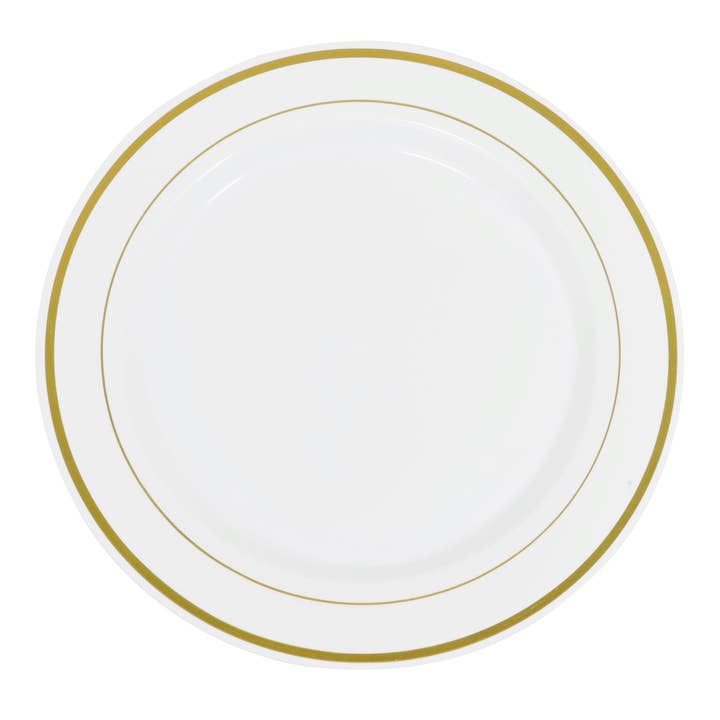 Disposable Deluxe Plate Set 10½" 40pc/pack - Gold for wholesale by Portofino International Trading, USA