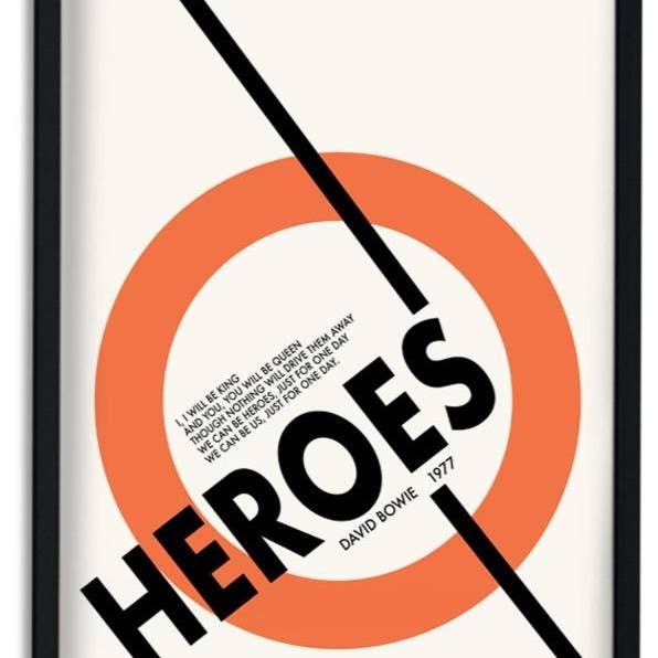 Heroes David Bowie Imprimé rétro Giclée pour la vente par Fanclub