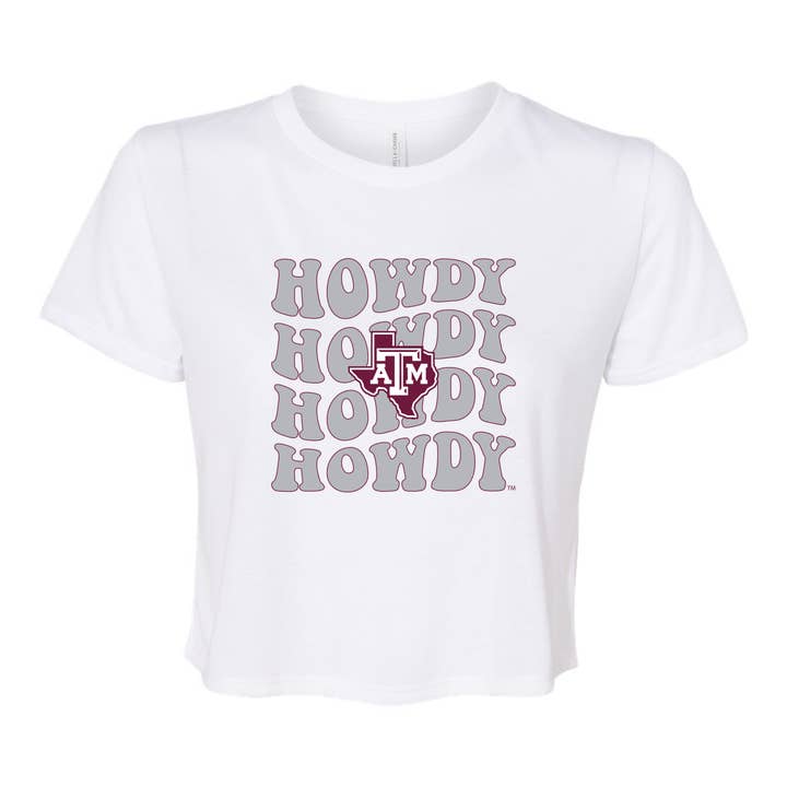 Capri Designs - Wholesale Screen Printed T-Shirt - Women's - Groovy Gal Crop Tee - NCAA Licensed